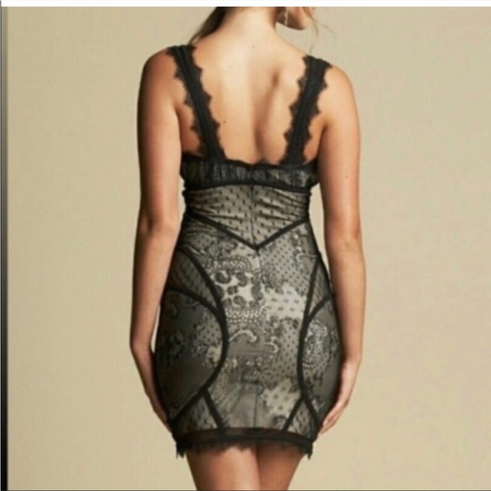 lace black party dress Evry | Black Lace Long-Sleeve Mini Dress With Oversized Satin Bow main image 1